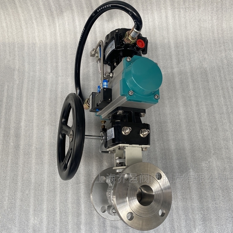 单作用防爆<strong>气动带手轮不锈钢球阀</strong> 单作用防爆<strong>气动带手轮不锈钢球阀</strong>