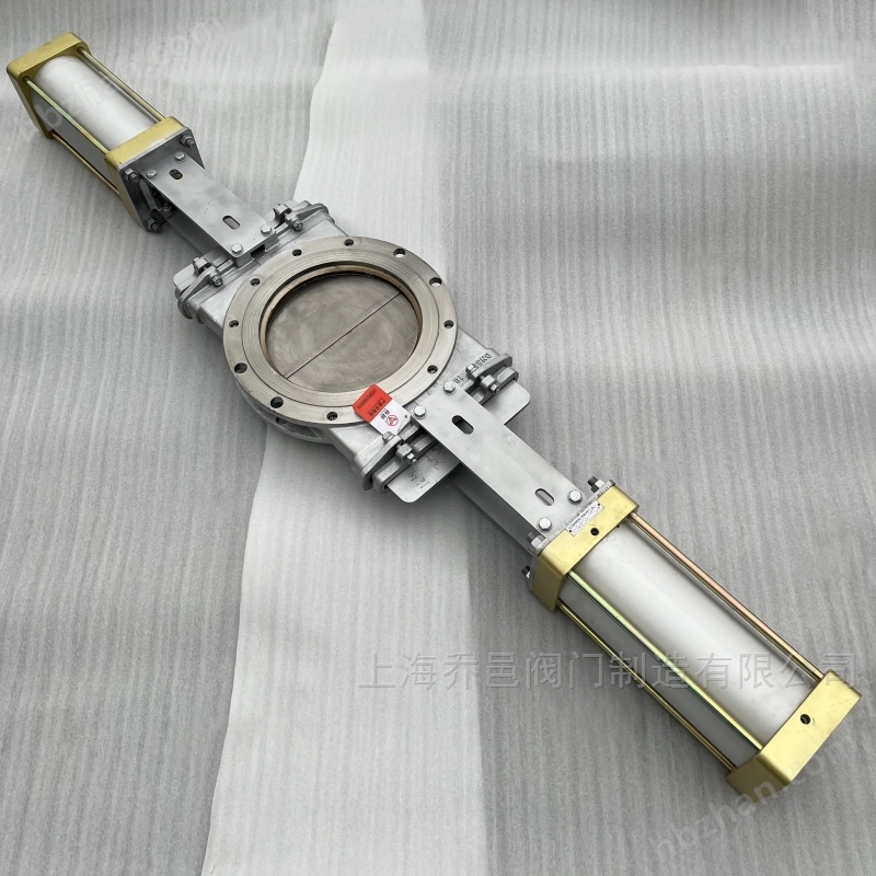 双气缸气动刀型闸阀SPZ673W-10P双向开气动插板阀安装使用注意事项 