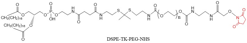 DSPE-TK-PEG2000-NHS磷脂-酮缩硫醇-聚乙二醇-活性酯介绍 